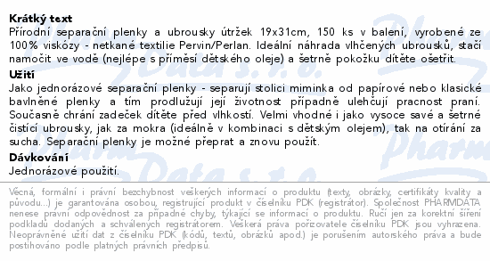 PUERO dětské separační plenky a ubrousky 150ks