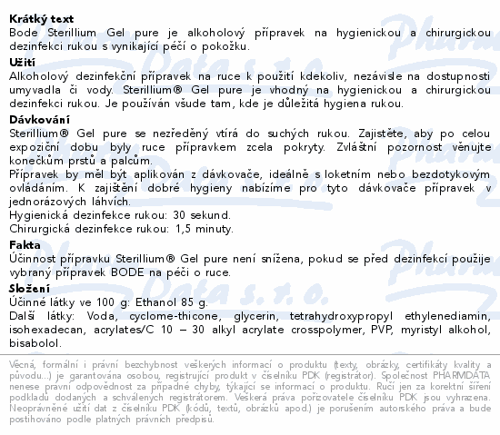 Sterillium Gel pure 475ml dezinfekce rukou
