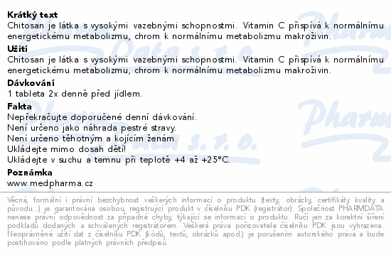 MedPharma Chitosan 500mg+vit.C+chrom tbl.67