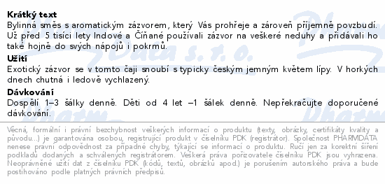 LEROS Čajový dýchánek Lípa&Zázvor 20x2g