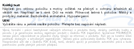 Hansaplast Kids Sensitive náplast zvířátka 10ks