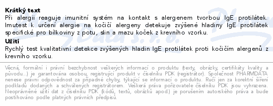 Imutest Autotest na alergie Kočky