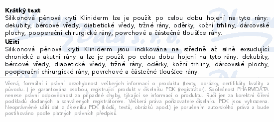 Pěnový silikonový obvaz Kliniderm 10x20cm 5ks