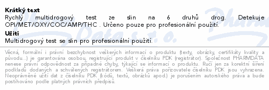 JusChek Multidrogový rychlý test ze slin 1ks