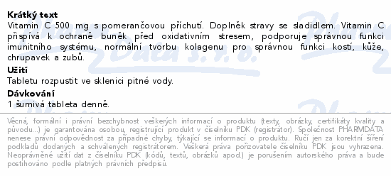 Vitamin C 500mg pomeranč tbl.eff.20 AGmed