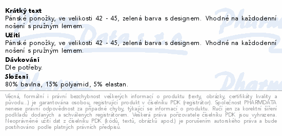 BENU Ponožky Zima pánské velikost 42-45 zelené