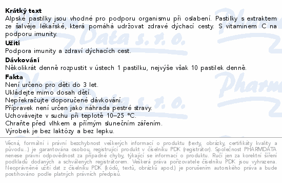 Cemio Alpské pastilky Šalvěj a vitamin C past.20