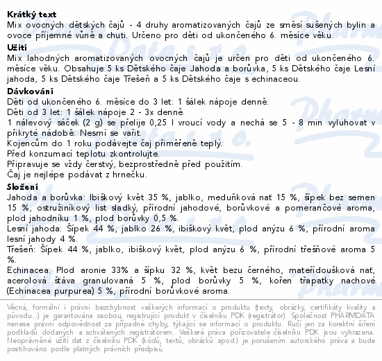 Megafyt Mix ovocných čajů pro děti 4x5x2g