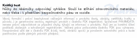 Nůžky do lékárničky 110mm SI-021