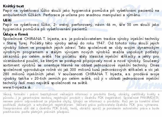 Papír na vyšetř.lůžko 2-vrstvý perforovaný š.50cm