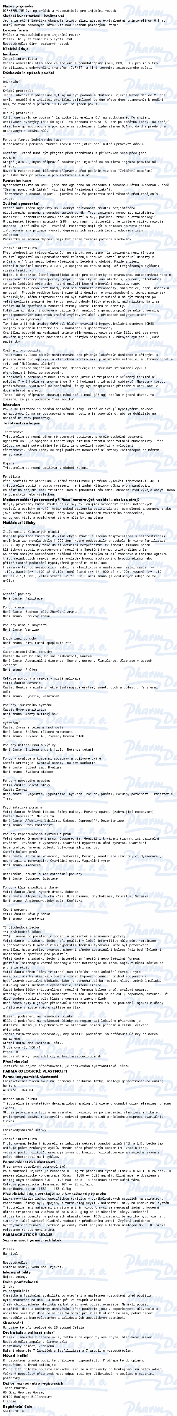 Diphereline 0.1mg inj.pso.lqf.7+7x1ml